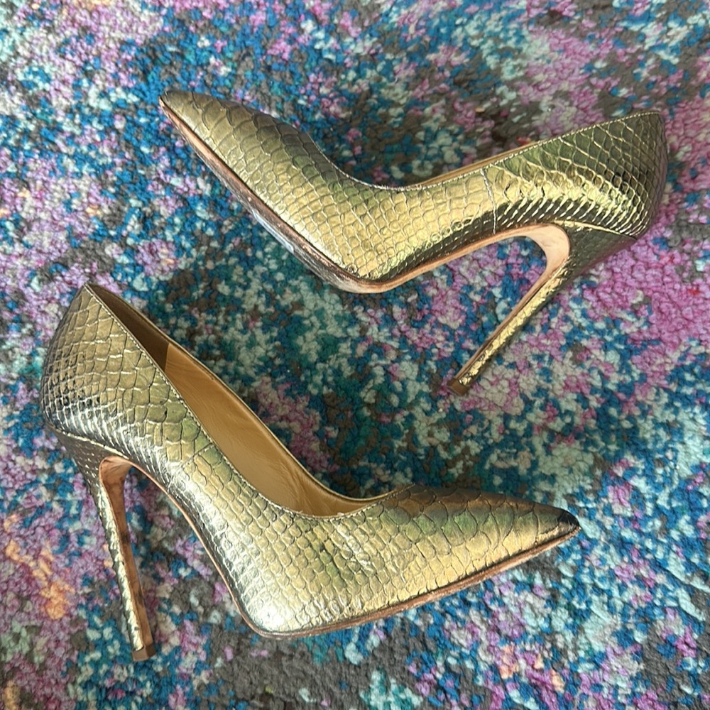 Giuseppe Zanotti Gold Python Pumps - image 2